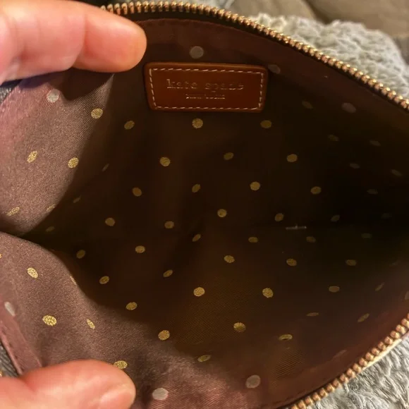 Kate Spade Brown and Cream Striped Clutch - Picture 6 of 6